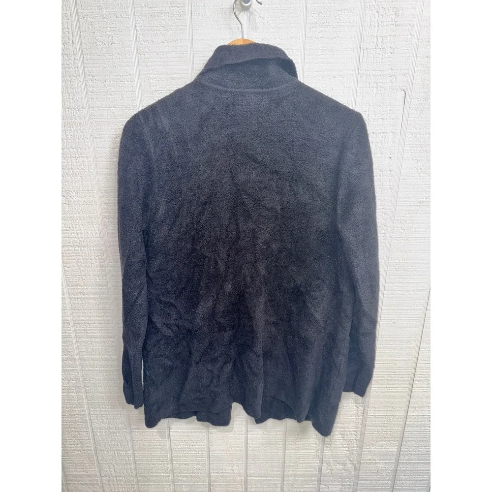 Barefoot Dreams CozyChic Lite Cardigan Women Black Notched Lapel Blazer Medium